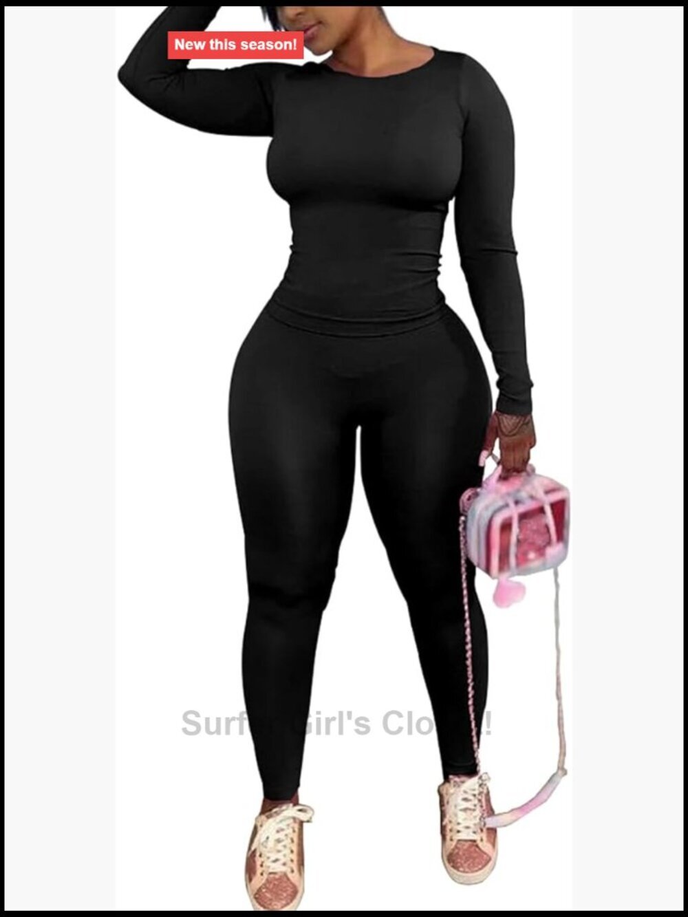 2 Piece Tracksuit Set Long Sleeve Top Jogger Leggings Workout Sets